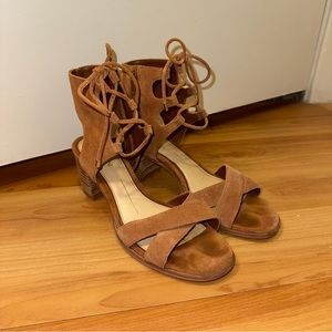 Gianni Bini Suede Lace-Up Sandals